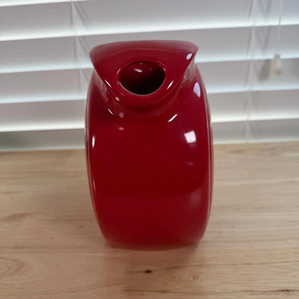 Vintage Fiesta Scarlet Red Glazed Ceramic Dishwasher Safe Large Disk Pitcher
